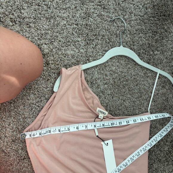 NWT L'AGENCE Dina One Shoulder Bodysuit SP Neutral Rusting Brown Essential Basic - Picture 8 of 9